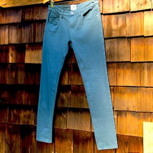 OBEY blue mid rise skinny jeans